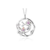 Clogau Orchid Sterling Silver 9ct Gold Sapphire Topaz Pendant