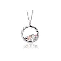 clogau silver gold sapphire white topaz sapphire glass pendant