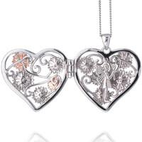 Clogau Fairy Sterling Silver 9ct Rose Gold Amethyst Floral Locket