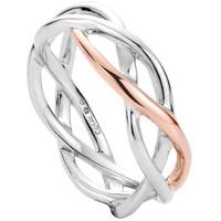 Clogau Eternal Love Sterling Silver 9ct Rose Gold Weave Ring