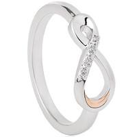 Clogau Eternity Sterling Silver 9ct Rose Gold Diamond Ring