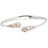 Clogau Tudor Court Sterling Silver Rose Gold Mother Of Pearl Bangle