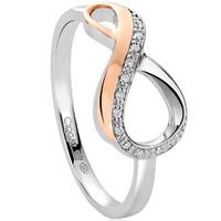 Clogau Eternity Sterling Silver 9ct Rose Gold 0.004ct Diamond Ring