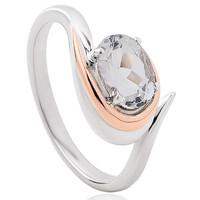Clogau Serenade Sterling Silver 9ct Rose Gold White Topaz Ring