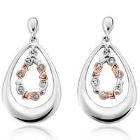 Clogau Tree Of Life Sterling Silver 9ct Rose Gold Topaz Drop Earrings