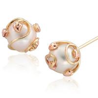 Clogau Tree Of Life 9ct Yellow And Rose Gold Pearl Caged Earrings