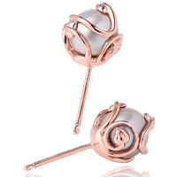 Clogau Tree Of Life 9ct Rose Gold Pearl Caged Earrings