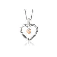 Clogau Tree Of Life Sterling Silver Rose Gold Heart Pendant
