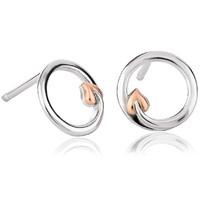Clogau Tree Of Life Sterling Silver 9ct Rose Gold Circle Stud Earring