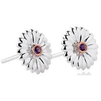 Clogau Fairy Sterling Silver 9ct Rose Gold Amethyst Flower Earrings