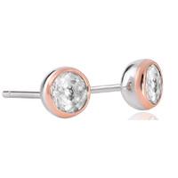 Clogau Celebration Sterling Silver 9ct Rose Gold Topaz Earrings