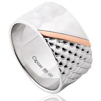Clogau Dragon Scale Sterling Silver 9ct Rose Gold Ring