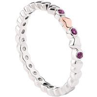 Clogau Affinity Sterling Silver Rose Gold Pink Sapphire Stacking Ring