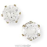 claw set 6mm cubic zirconia stud earrings