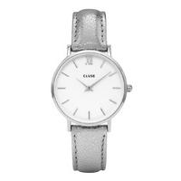 cluse watches minuit silver white metallic silver