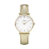 cluse minuit gold metallic watch