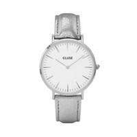 cluse la bohme silver metallic watch