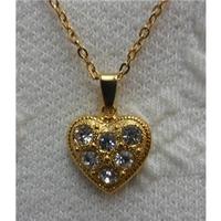 Claire Garnett gold heart pendant necklace and pierced earrings set Claire Garnett - Size: Medium - Metallics - Pendant