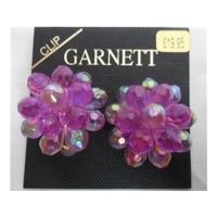 Claire Garnett clip on chunky purple flower earrings Claire Garnett - Size: Medium - Purple