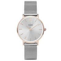 cluse minuit rose gold plated mesh bracelet watch cl30025