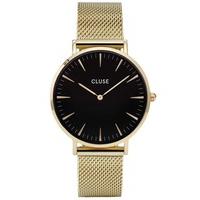 cluse la boheme gold plated mesh bracelet watch cl18110