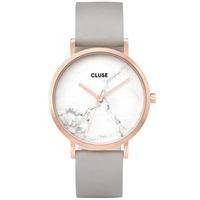 Cluse La Roche Rose Gold Plated Grey Strap Watch CL40005