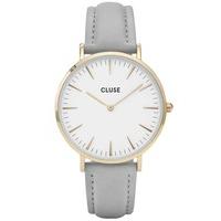 Cluse La Boheme Gold Plated Grey Strap Watch CL18414
