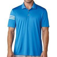climacool 3 stripes club crestable polo shirt blast blue mens small bl ...