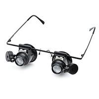 cm202 glasses type 20x magnifier with white led light 2 x cr1620