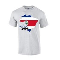 Costa Rica 2014 Country Flag T-shirt (grey)