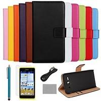 COCO FUN Luxury Solid Color Genuine Leather Case with Film and Cable and Stylus for Huawei Y530(Assorted Colors)