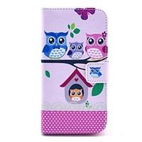 COCO FUN Lovely Owl Family Pattern PU Leather Full Body Case with Screen Protector, Stylus and Stand for LG G2