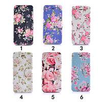 Colourful Flower Ultra Thin View Window Flip Cover PU Leather Case for iPhone 5C(Assorted Colors)