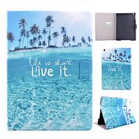 coconut tree pattern pu material flip tablet protective shell for ipad ...