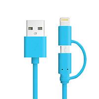 Colour MFI 2 in 1 Micro USB Data Cable Charge Cable for iPhone 7 6s Plus SE 5s iPad 4 mini Android Smart Phone