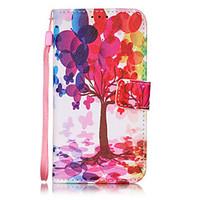 Color Tree Pattern PU Leather Lanyard phone Case For Apple iPhone 7 7 Plus iPhone 6 6 plus iPhone 5