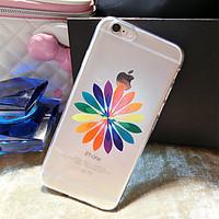 Colorful Flowers Pattern TPU Transparent Soft Shell Phone Case Back Cover Case for iPhone6 Plus