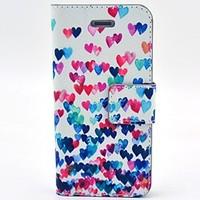 COCO FUN Colorful Heart Pattern PU Leather Case with Screen Protector and USB Cable and Stylus for iPhone 4/4S
