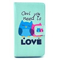 COCO FUN Fall in Love Owl Pattern PU Leather Full Body Case with Screen Protector and Stylus for Nokia Lumia N625