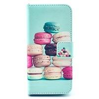 COCO FUN Colorful Macarons Pattern PU Leather Case with Screen Protector and USB Cable and Stylus for iPhone 5/5S