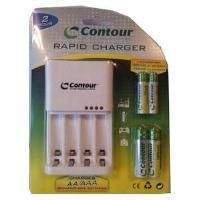 contour energy 2 hours rapid charger with 2 x aa 2 x aa rechargeable b ...