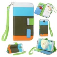 colorful leather wallet case flip leather stand cover with card holder ...