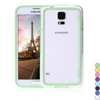 Colorful TPU+PC Bumper Frame Case Cover for Samsung Galaxy S5 i9600 Green