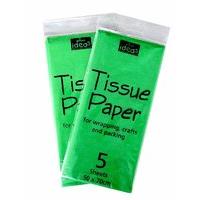 coloured tissue ppr 50x70cm green 5sht