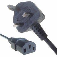 Connekt Gear Black 5A UK Mains Plug Top to IEC Female C13 Kettle TV Power Cord Cable