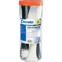 Conrad 28530c207 500 Piece Assorted Cable Ties Black and Natural