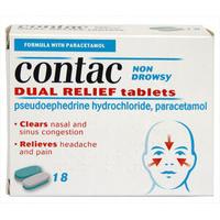 contac non drowsy dual relief tablets