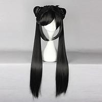 Cosplay Wigs Cardcaptor Sakura Li Meiling Black Long Anime Cosplay Wigs 80 CM Heat Resistant Fiber Female