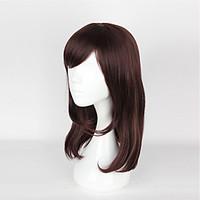 Cosplay Wigs Overwatch Cosplay Brown Medium Anime Cosplay Wigs 55 CM Heat Resistant Fiber