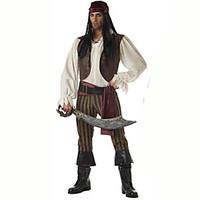 Cosplay Costumes Pirate Festival/Holiday Halloween Costumes Brown Solid Carnival Male Cotton